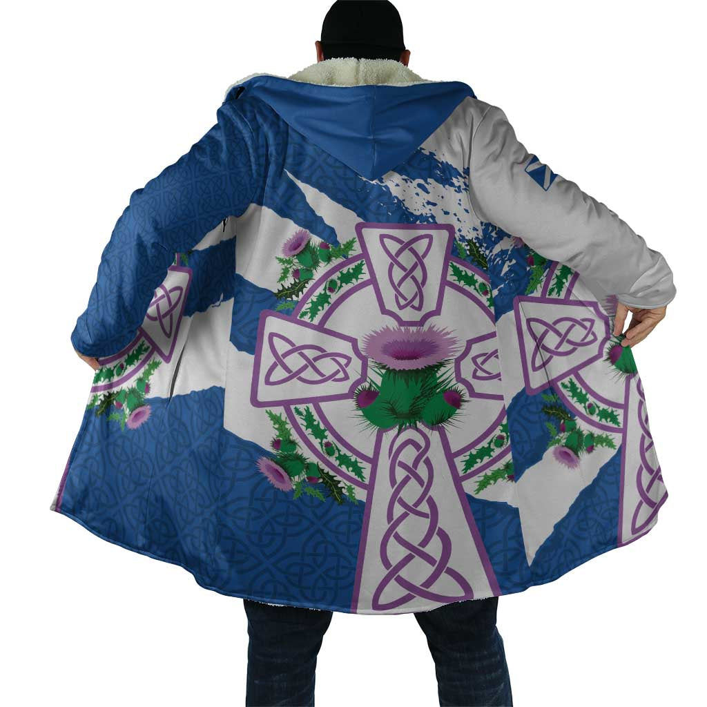 Scotland Celtic Cross Cloak Thistle Flowers - Wonder Print Shop