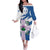 Scotland Celtic Cross Family Matching Off The Shoulder Long Sleeve Dress and Hawaiian Shirt Thistle Flowers - Wonder Print Shop