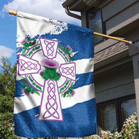 Scotland Celtic Cross Garden Flag Thistle Flowers - Wonder Print Shop