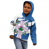 Scotland Celtic Cross Kid Hoodie Thistle Flowers - Wonder Print Shop