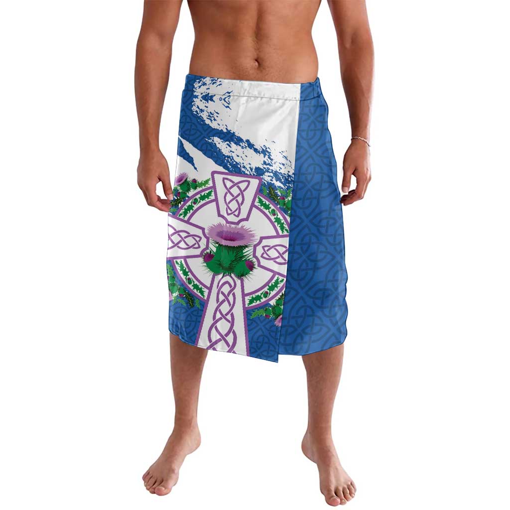Scotland Celtic Cross Lavalava Thistle Flowers - Wonder Print Shop