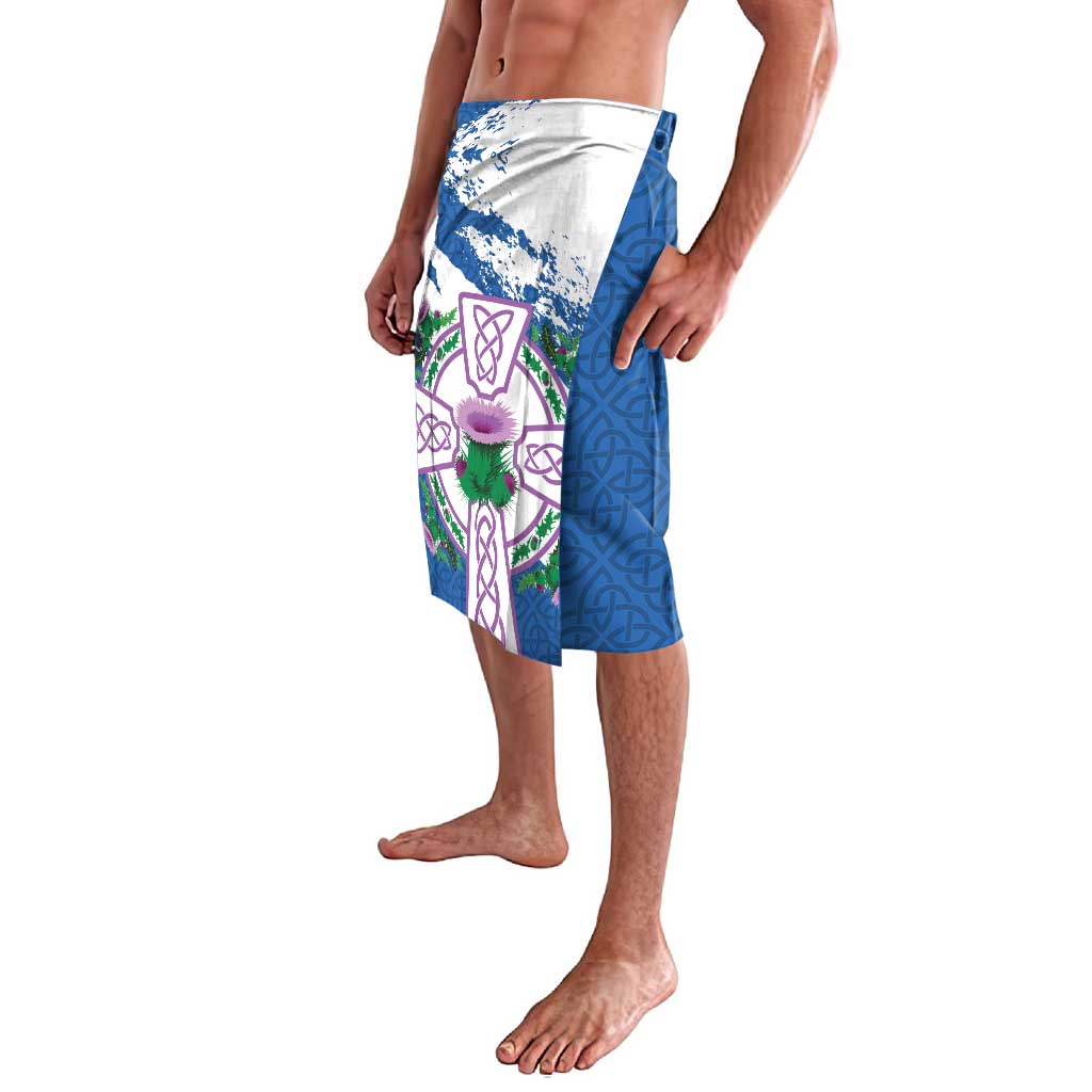 Scotland Celtic Cross Lavalava Thistle Flowers - Wonder Print Shop