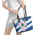 Scotland Celtic Cross Leather Tote Bag Thistle Flowers - Wonder Print Shop
