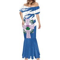 Scotland Celtic Cross Mermaid Dress Thistle Flowers - Wonder Print Shop