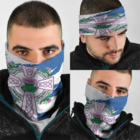 Scotland Celtic Cross Neck Gaiter Thistle Flowers - Wonder Print Shop
