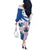 Scotland Celtic Cross Off The Shoulder Long Sleeve Dress Thistle Flowers - Wonder Print Shop
