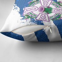 Scotland Celtic Cross Pillow Cover Thistle Flowers - Wonder Print Shop