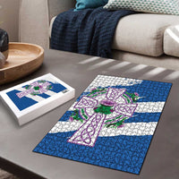 Scotland Celtic Cross Puzzle Thistle Flowers - Wonder Print Shop