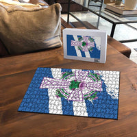 Scotland Celtic Cross Puzzle Thistle Flowers - Wonder Print Shop