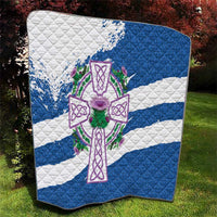 Scotland Celtic Cross Quilt Thistle Flowers - Wonder Print Shop