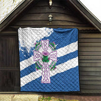 Scotland Celtic Cross Quilt Thistle Flowers - Wonder Print Shop