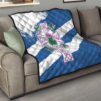 Scotland Celtic Cross Quilt Thistle Flowers - Wonder Print Shop