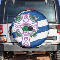 Scotland Celtic Cross Spare Tire Cover Thistle Flowers - Wonder Print Shop