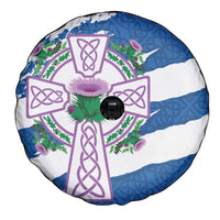 Scotland Celtic Cross Spare Tire Cover Thistle Flowers - Wonder Print Shop