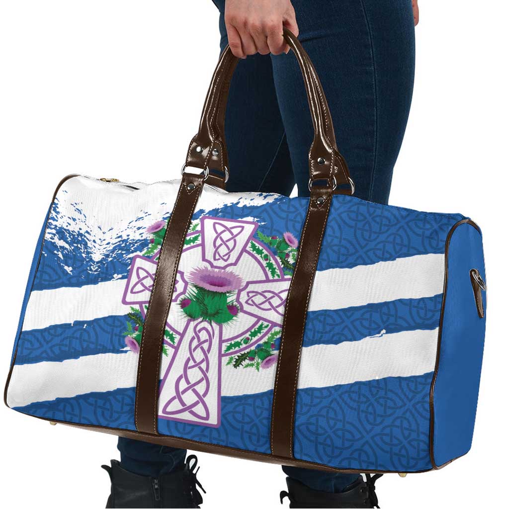 Scotland Celtic Cross Travel Bag Thistle Flowers - Wonder Print Shop