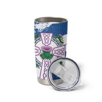 Scotland Celtic Cross Tumbler Cup Thistle Flowers - Wonder Print Shop