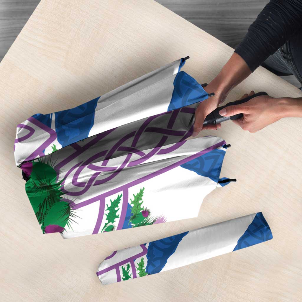 Scotland Celtic Cross Umbrella Thistle Flowers - Wonder Print Shop