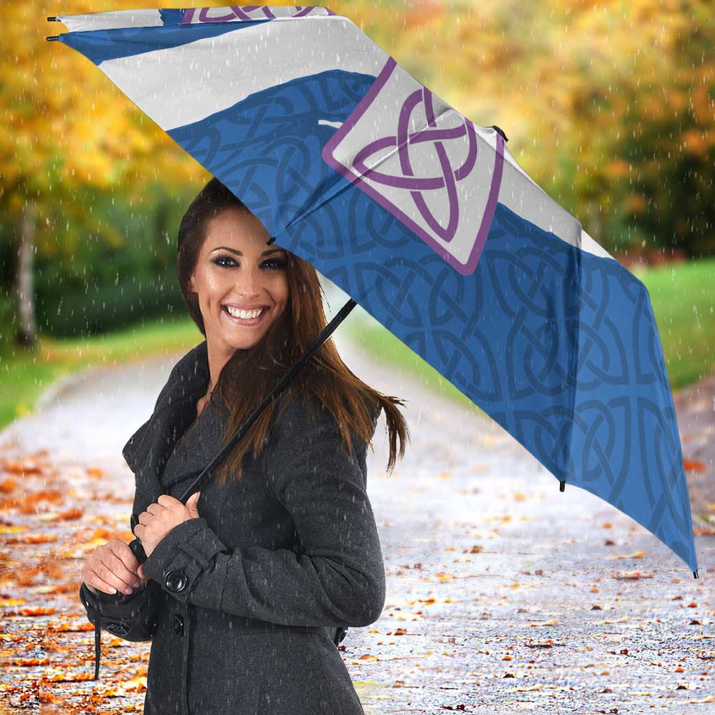 Scotland Celtic Cross Umbrella Thistle Flowers - Wonder Print Shop