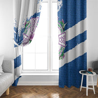 Scotland Celtic Cross Window Curtain Thistle Flowers - Wonder Print Shop