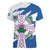Scotland Celtic Cross Women V-Neck T-Shirt Thistle Flowers - Wonder Print Shop