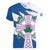 Scotland Celtic Cross Women V-Neck T-Shirt Thistle Flowers - Wonder Print Shop