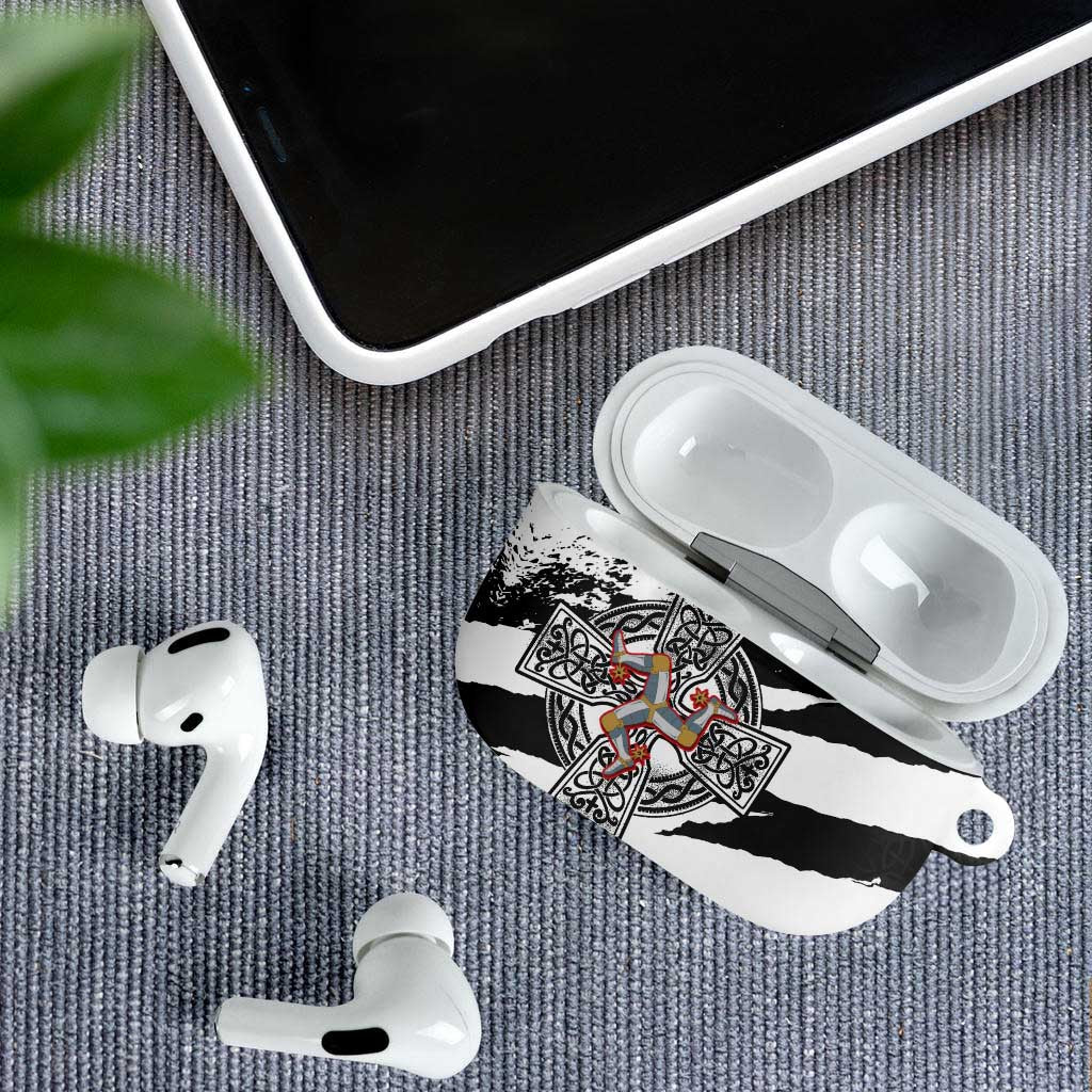 Isle of Man Celtic Cross AirPods Case Triskelion Emblem - Wonder Print Shop