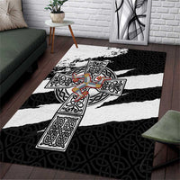 Isle of Man Celtic Cross Area Rug Triskelion Emblem - Wonder Print Shop