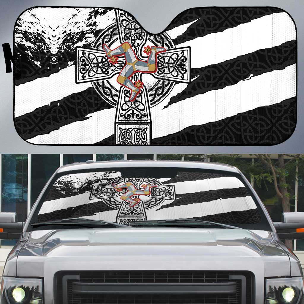 Isle of Man Celtic Cross Auto Sun Shade Triskelion Emblem - Wonder Print Shop