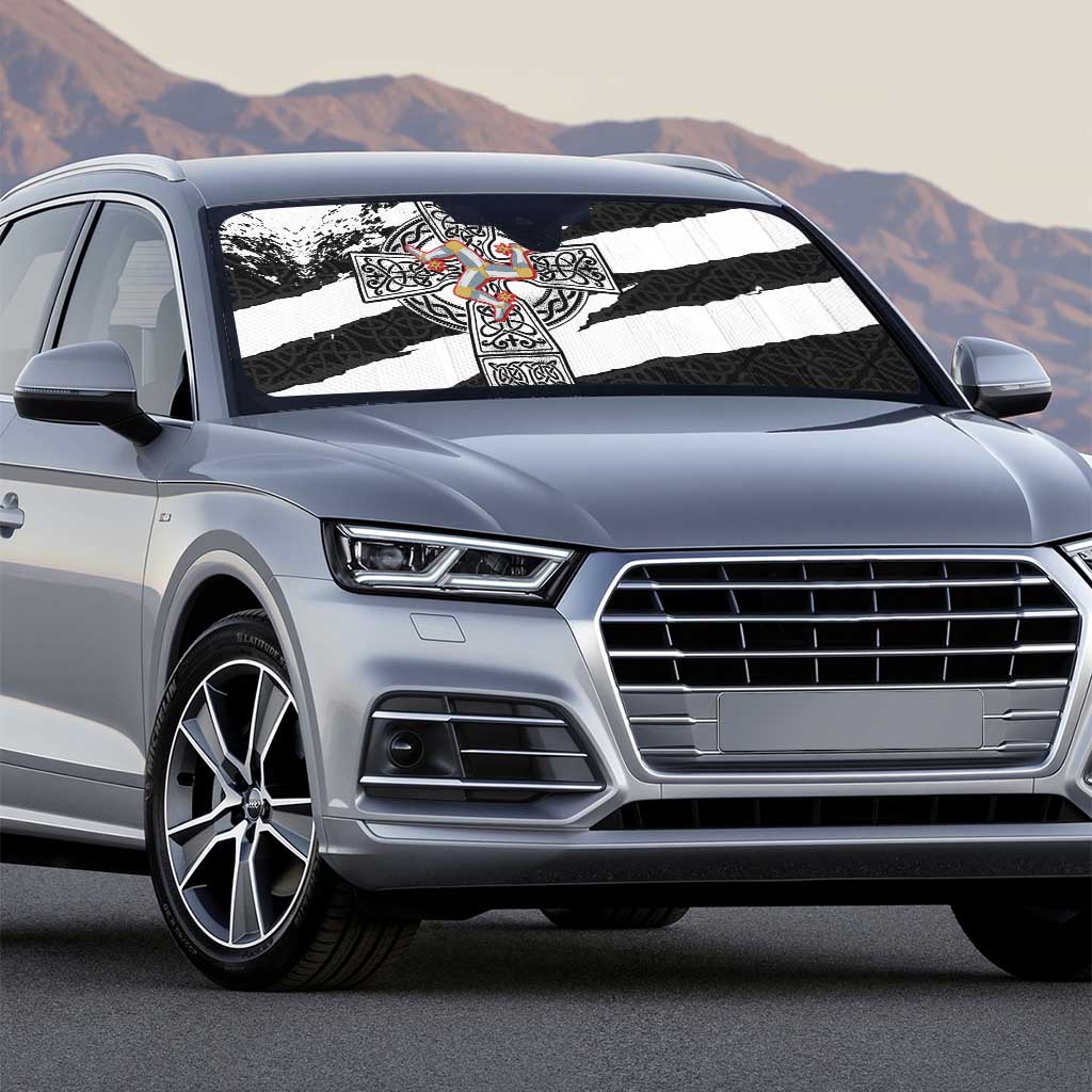 Isle of Man Celtic Cross Auto Sun Shade Triskelion Emblem - Wonder Print Shop