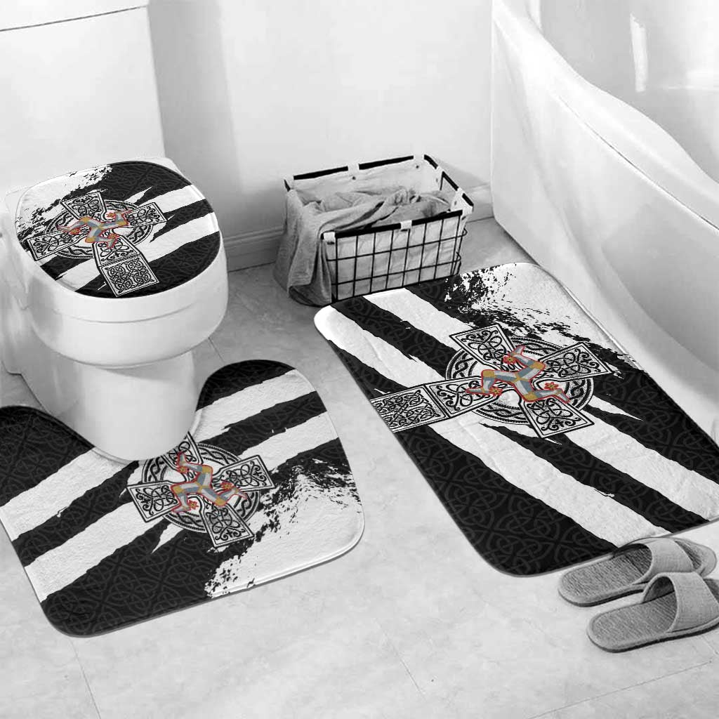 Isle of Man Celtic Cross Bathroom Set Triskelion Emblem - Wonder Print Shop