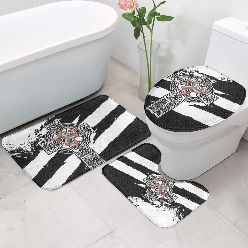 Isle of Man Celtic Cross Bathroom Set Triskelion Emblem - Wonder Print Shop