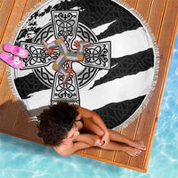 Isle of Man Celtic Cross Beach Blanket Triskelion Emblem - Wonder Print Shop