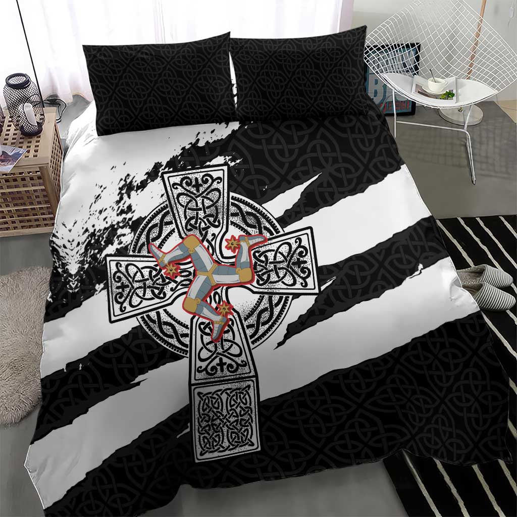 Isle of Man Celtic Cross Bedding Set Triskelion Emblem - Wonder Print Shop