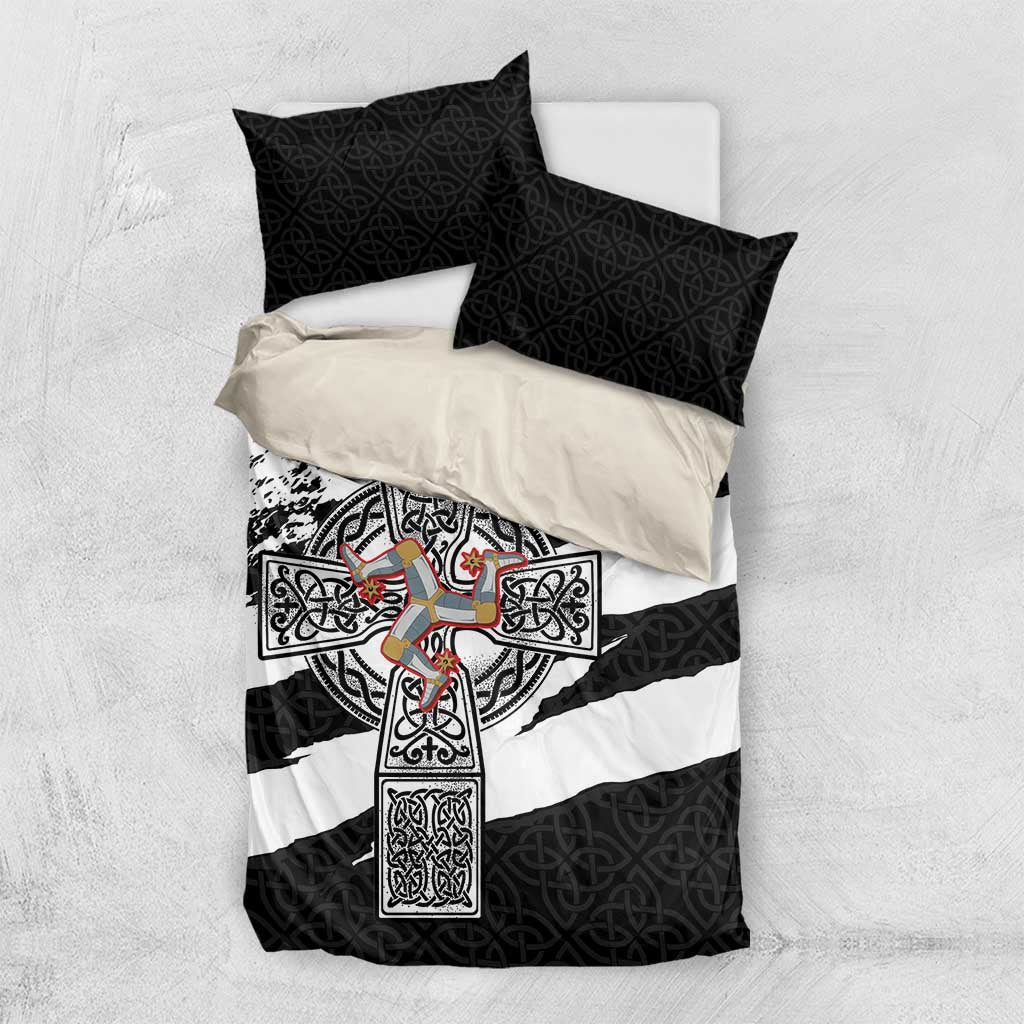 Isle of Man Celtic Cross Bedding Set Triskelion Emblem - Wonder Print Shop