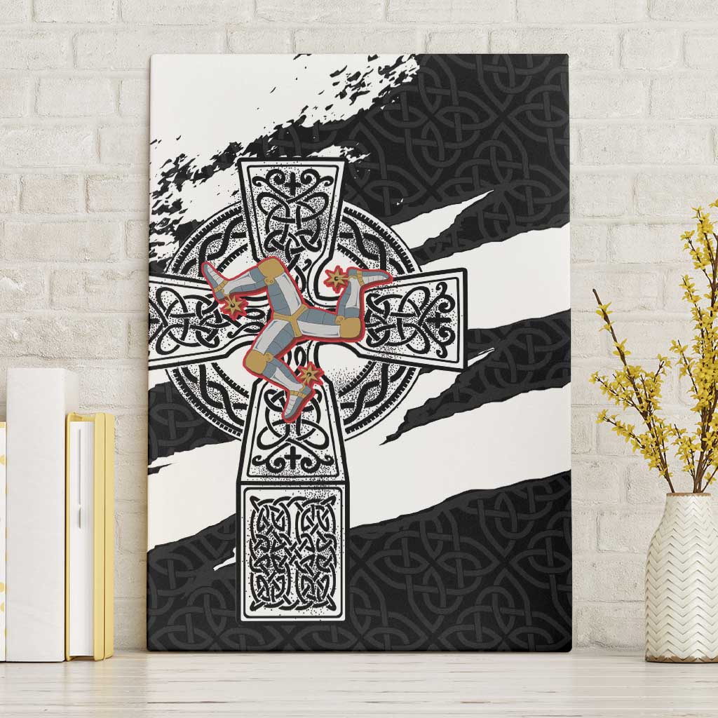 Isle of Man Celtic Cross Canvas Wall Art Triskelion Emblem - Wonder Print Shop