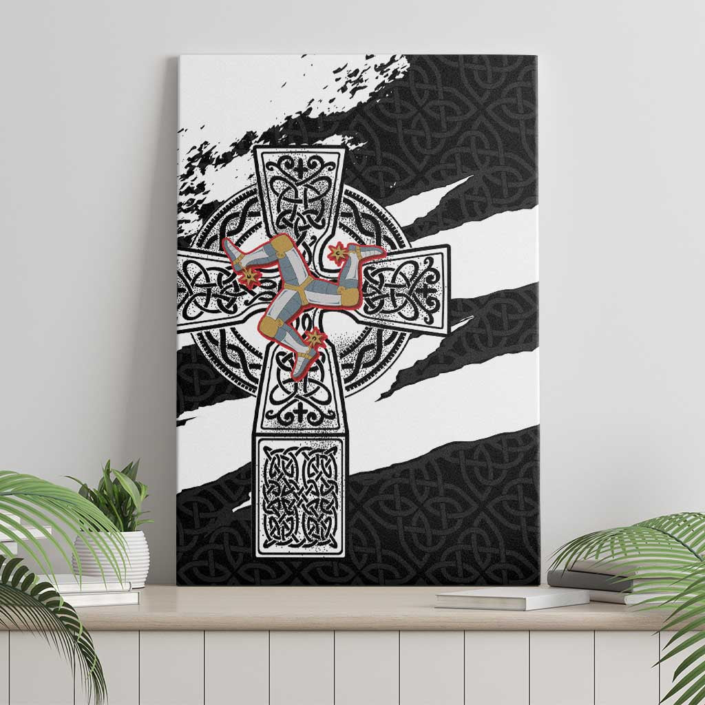 Isle of Man Celtic Cross Canvas Wall Art Triskelion Emblem - Wonder Print Shop