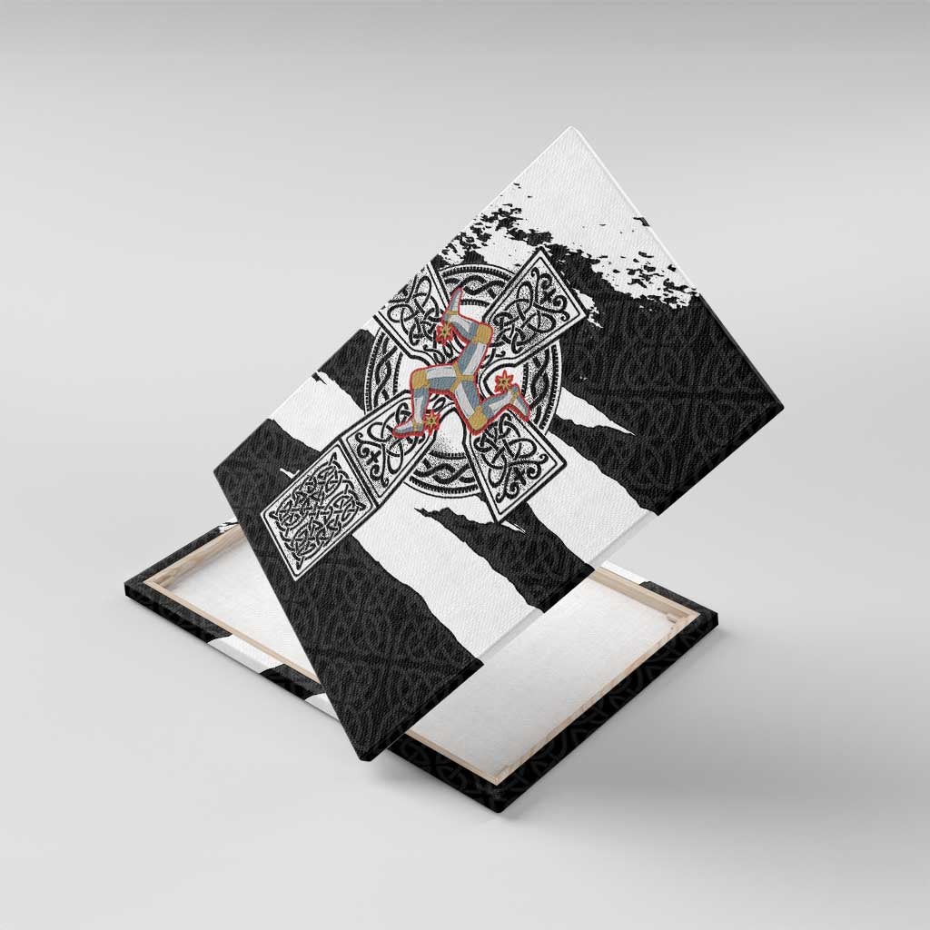 Isle of Man Celtic Cross Canvas Wall Art Triskelion Emblem - Wonder Print Shop