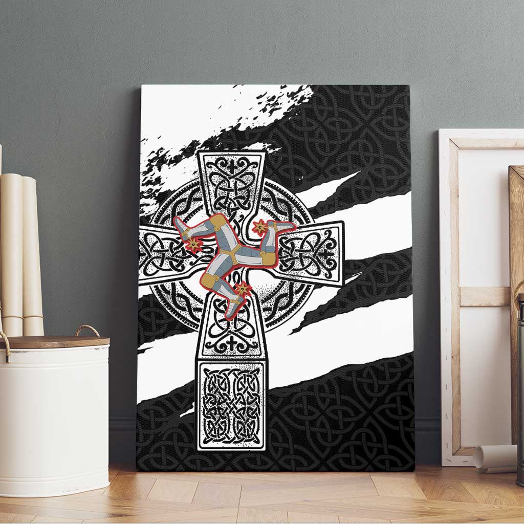 Isle of Man Celtic Cross Canvas Wall Art Triskelion Emblem - Wonder Print Shop