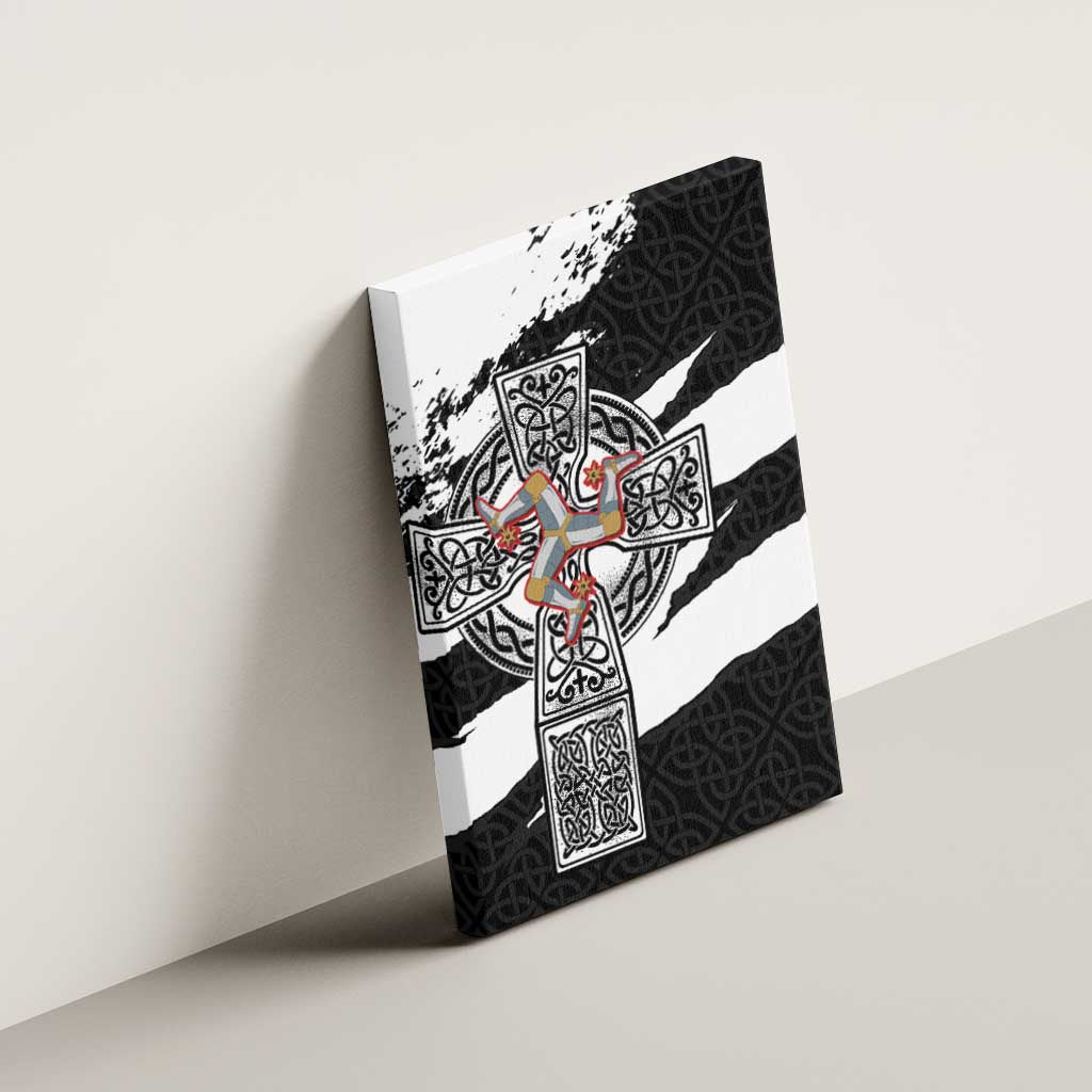 Isle of Man Celtic Cross Canvas Wall Art Triskelion Emblem - Wonder Print Shop