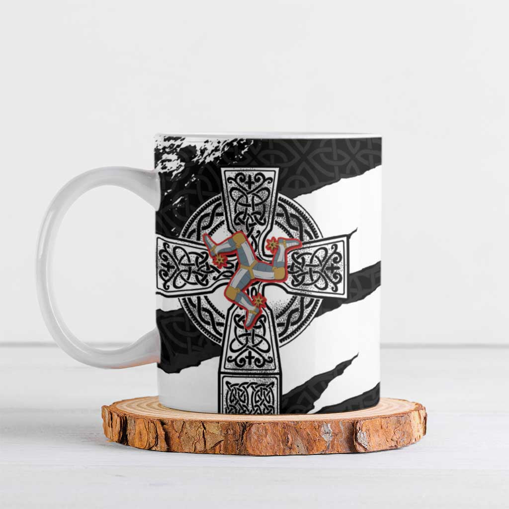 Isle of Man Celtic Cross Ceramic Mug Triskelion Emblem - Wonder Print Shop