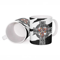 Isle of Man Celtic Cross Ceramic Mug Triskelion Emblem - Wonder Print Shop