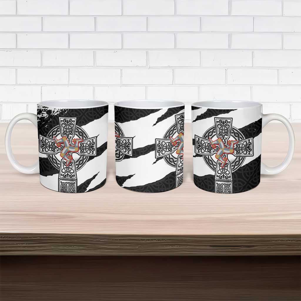 Isle of Man Celtic Cross Ceramic Mug Triskelion Emblem - Wonder Print Shop