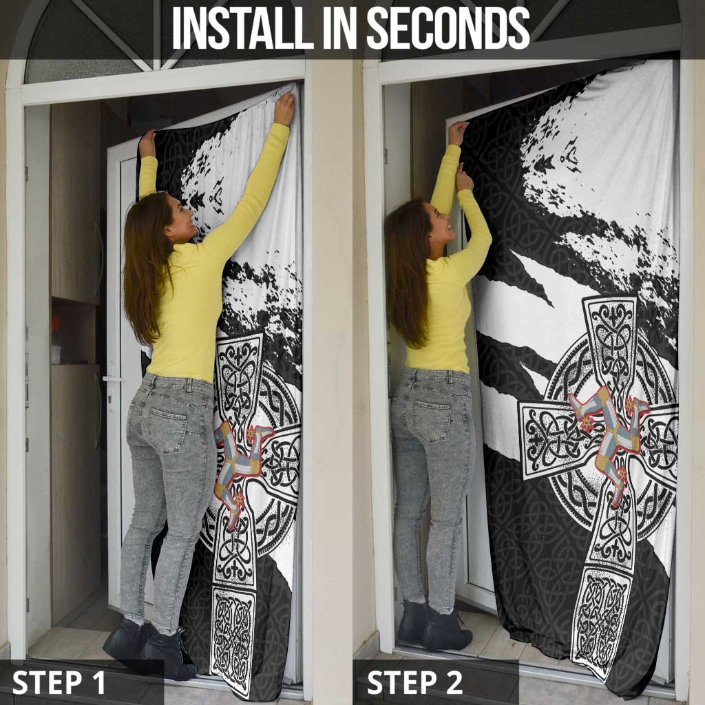 Isle of Man Celtic Cross Door Cover Triskelion Emblem - Wonder Print Shop