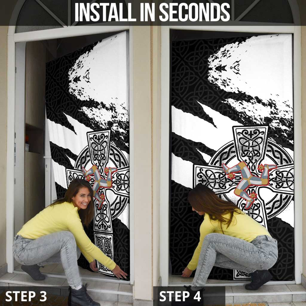 Isle of Man Celtic Cross Door Cover Triskelion Emblem - Wonder Print Shop