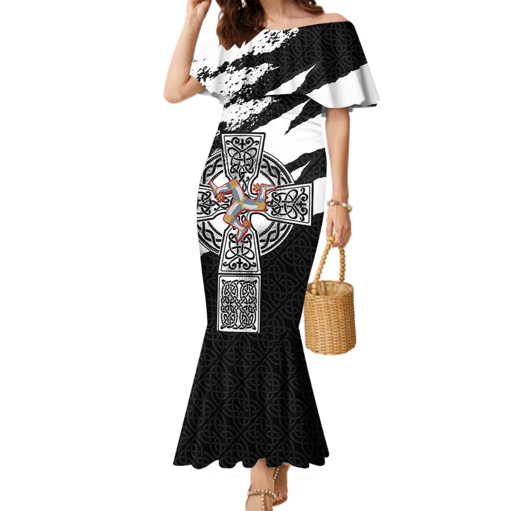 Isle of Man Celtic Cross Family Matching Mermaid Dress and Hawaiian Shirt Triskelion Emblem - Wonder Print Shop