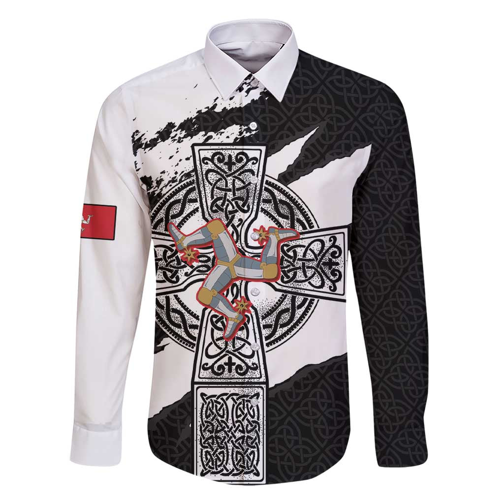 Isle of Man Celtic Cross Family Matching Short Sleeve Bodycon Dress and Hawaiian Shirt Triskelion Emblem - Wonder Print Shop