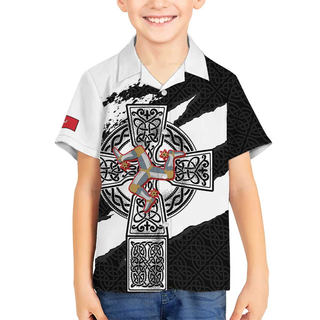 Isle of Man Celtic Cross Family Matching Tank Maxi Dress and Hawaiian Shirt Triskelion Emblem - Wonder Print Shop