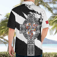 Isle of Man Celtic Cross Hawaiian Shirt Triskelion Emblem - Wonder Print Shop