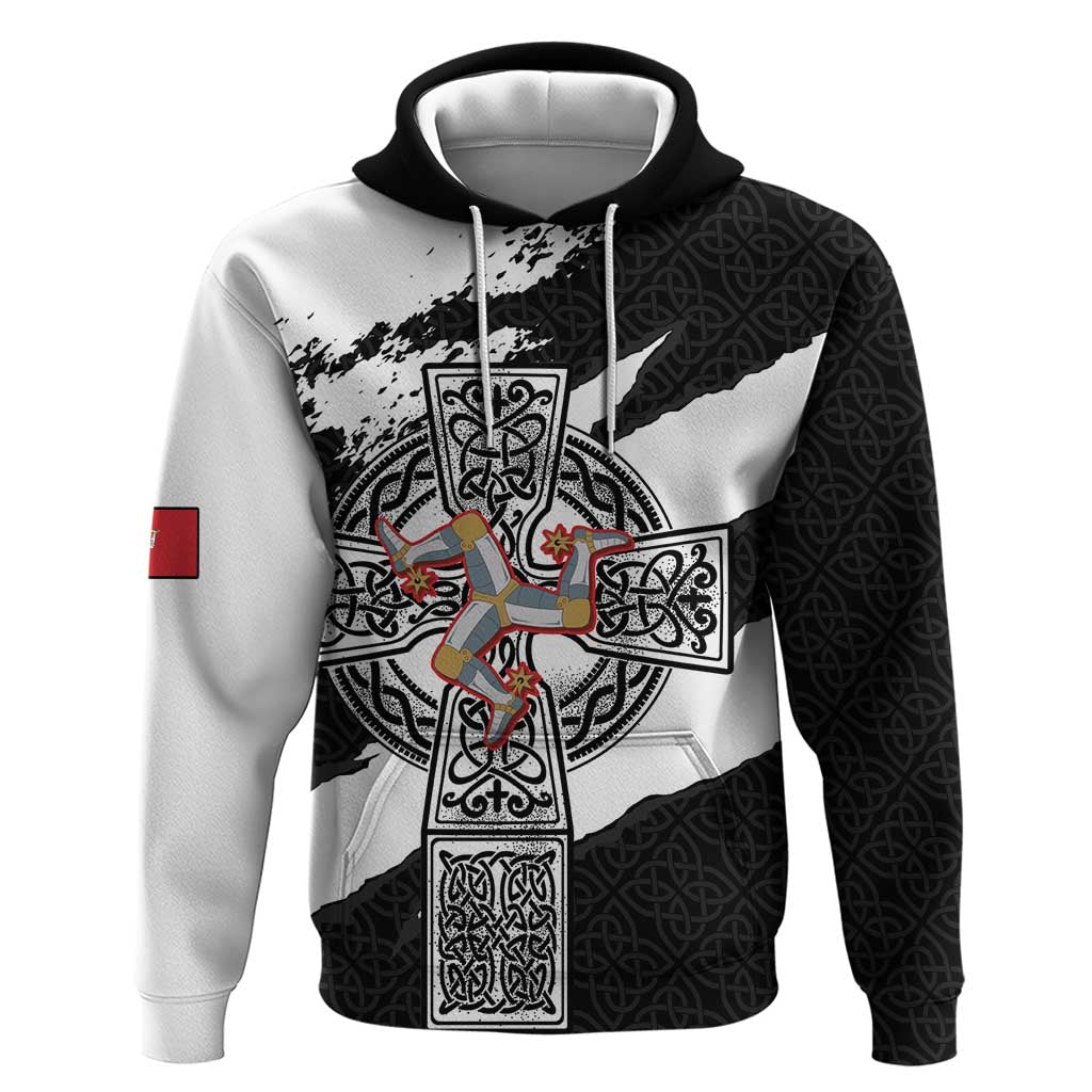 Isle of Man Celtic Cross Hoodie Triskelion Emblem - Wonder Print Shop
