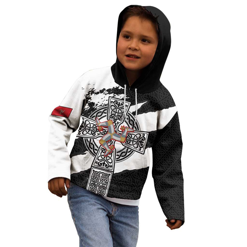 Isle of Man Celtic Cross Kid Hoodie Triskelion Emblem - Wonder Print Shop